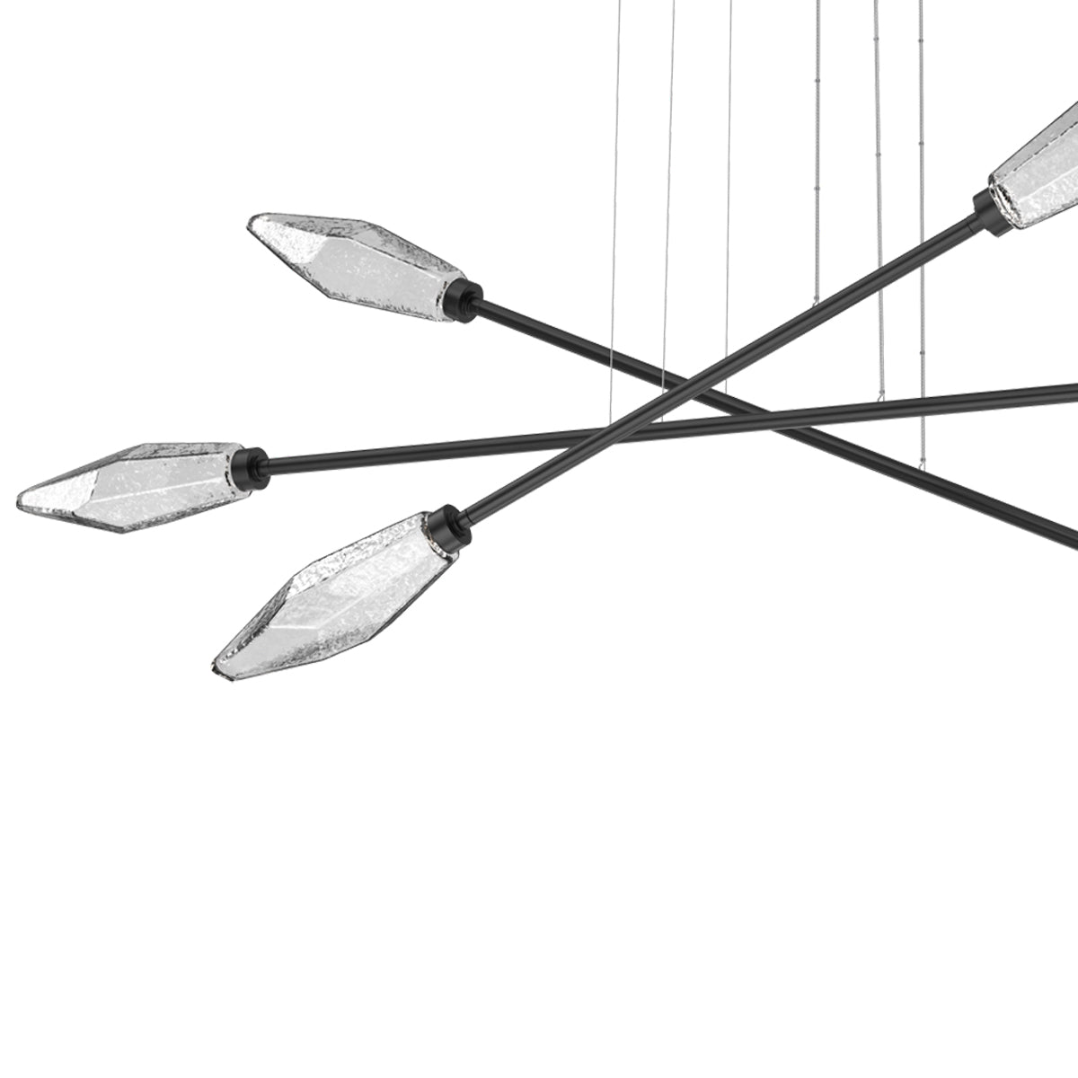 Rock Crystal Triple Moda Linear LED Chandelier in Detail.