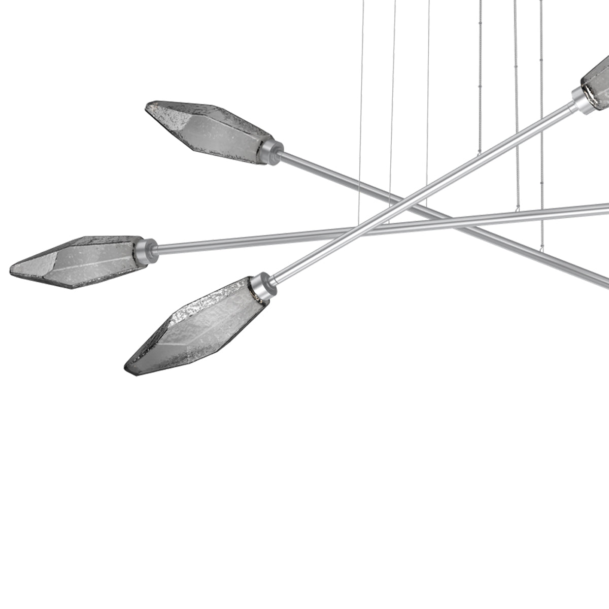 Rock Crystal Triple Moda Linear LED Chandelier in Detail.