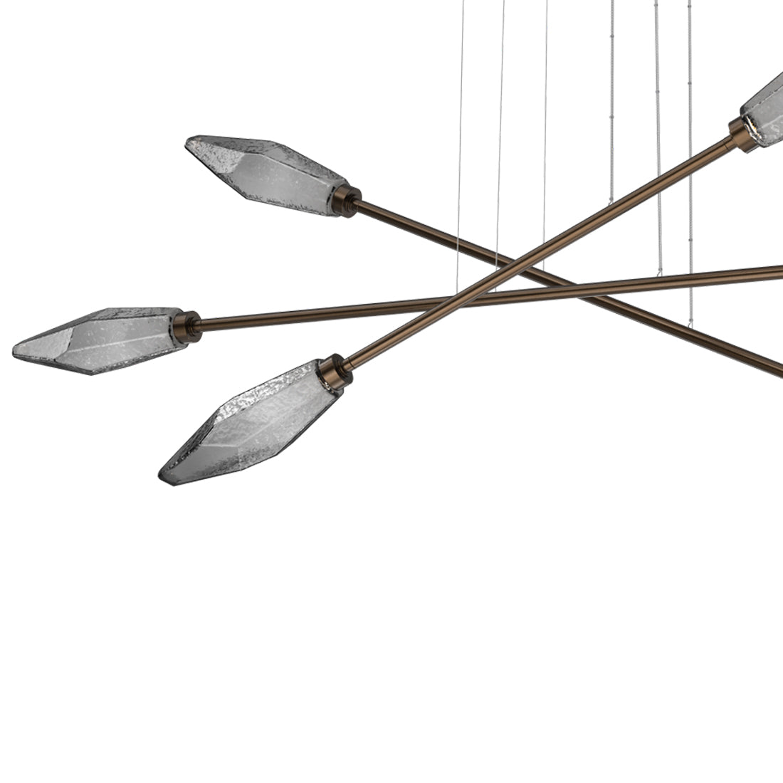 Rock Crystal Triple Moda Linear LED Chandelier in Detail.