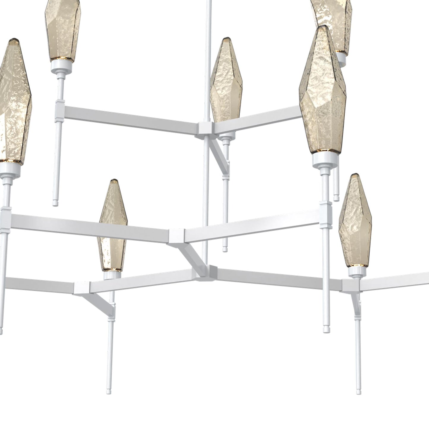 Rock Crystal Two-Tier Round Belvedere LED Chandelier in Detail.