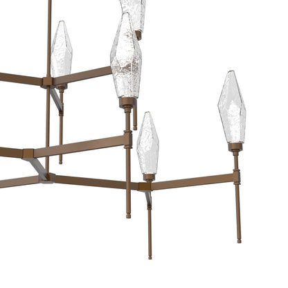 Rock Crystal Two-Tier Round Belvedere LED Chandelier in Detail.