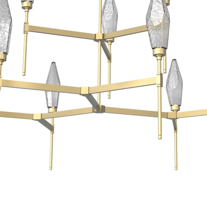 Rock Crystal Two-Tier Round Belvedere LED Chandelier in Detail.