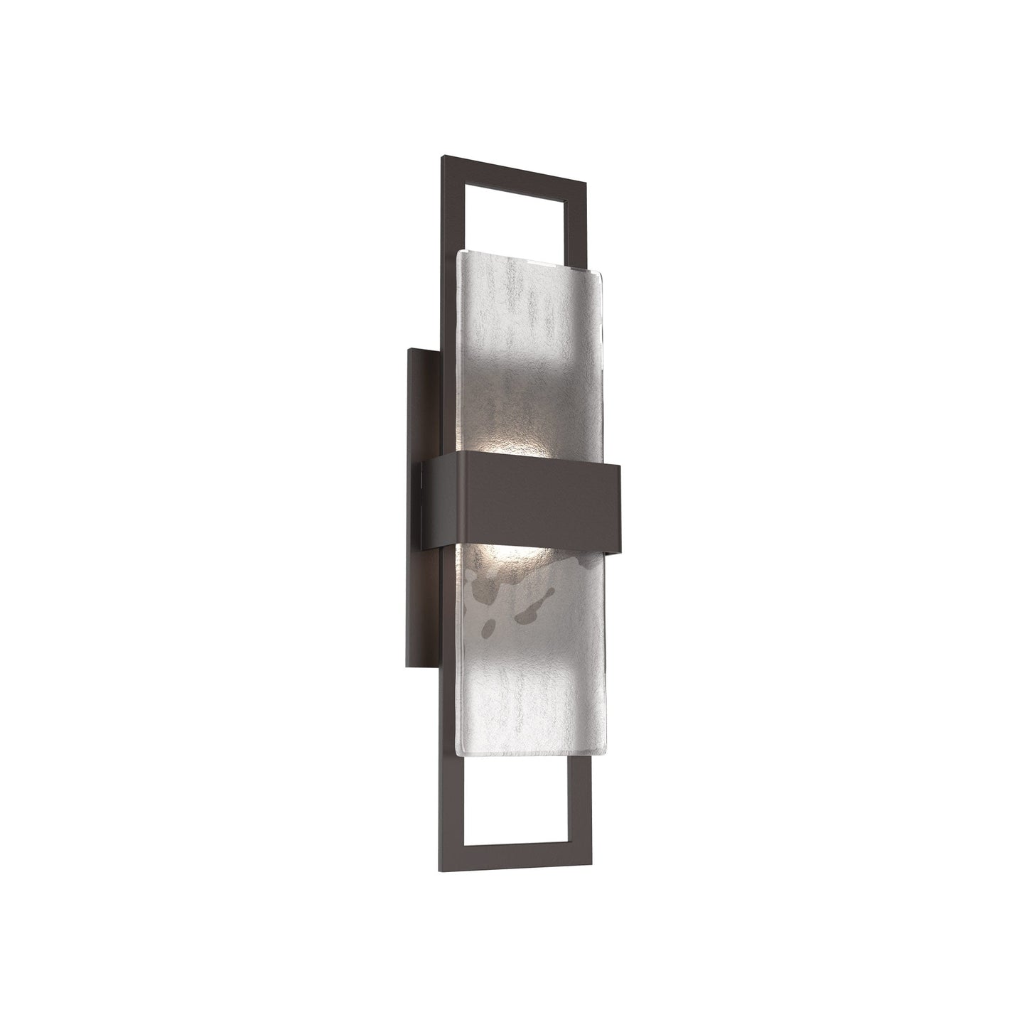 Sasha Outdoor LED Wall Light in Statuary Bronze/Frosted Granite (20-Inch).
