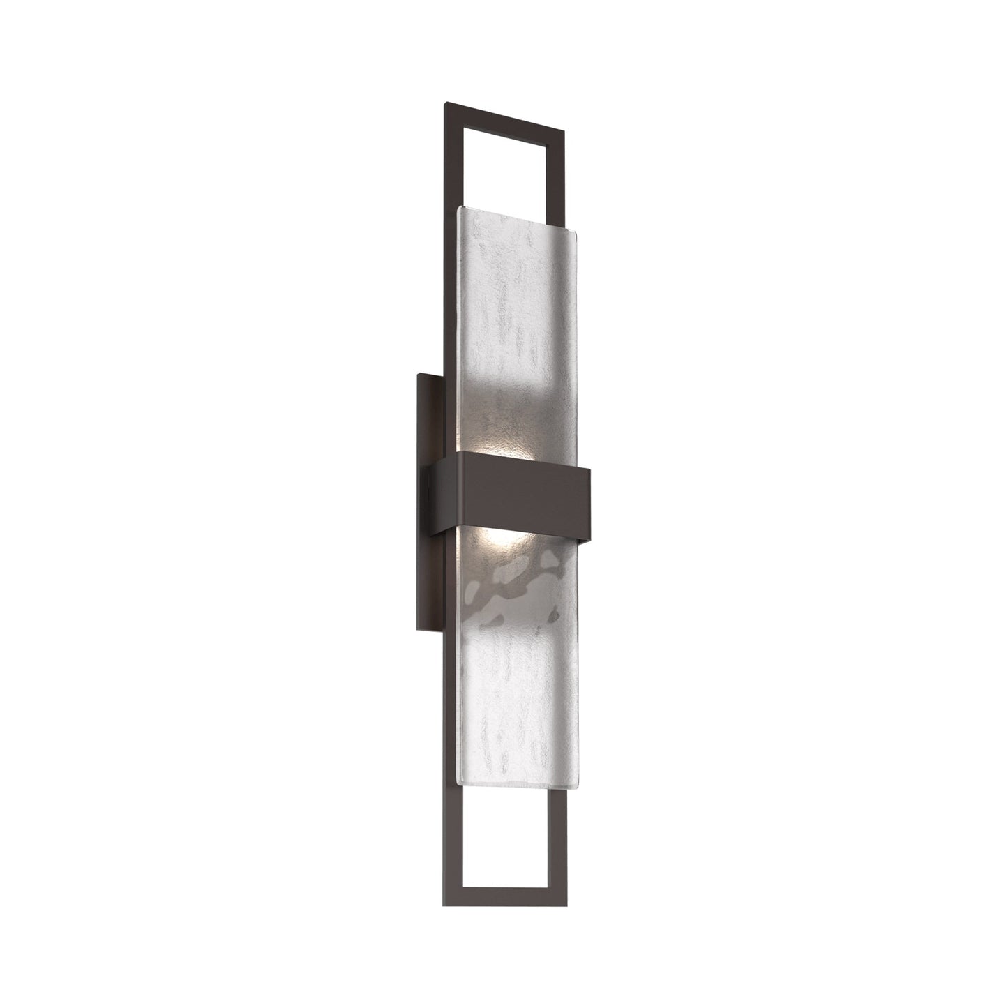 Sasha Outdoor LED Wall Light in Statuary Bronze/Frosted Granite (28-Inch).