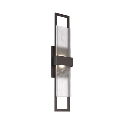 Sasha Outdoor LED Wall Light in Statuary Bronze/Frosted Granite (28-Inch).