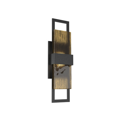 Sasha Outdoor LED Wall Light in Textured Black/Bronze Granite (20-Inch).
