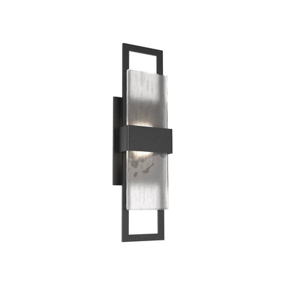 Sasha Outdoor LED Wall Light in Textured Black/Frosted Granite (20-Inch).