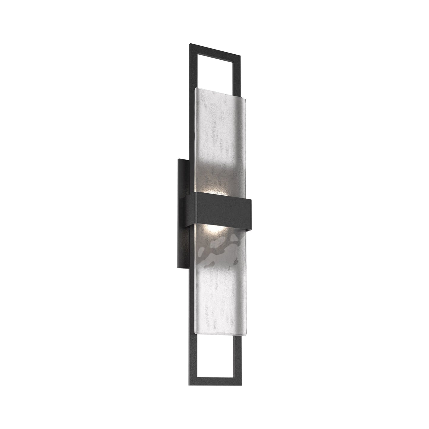 Sasha Outdoor LED Wall Light in Textured Black/Frosted Granite (28-Inch).