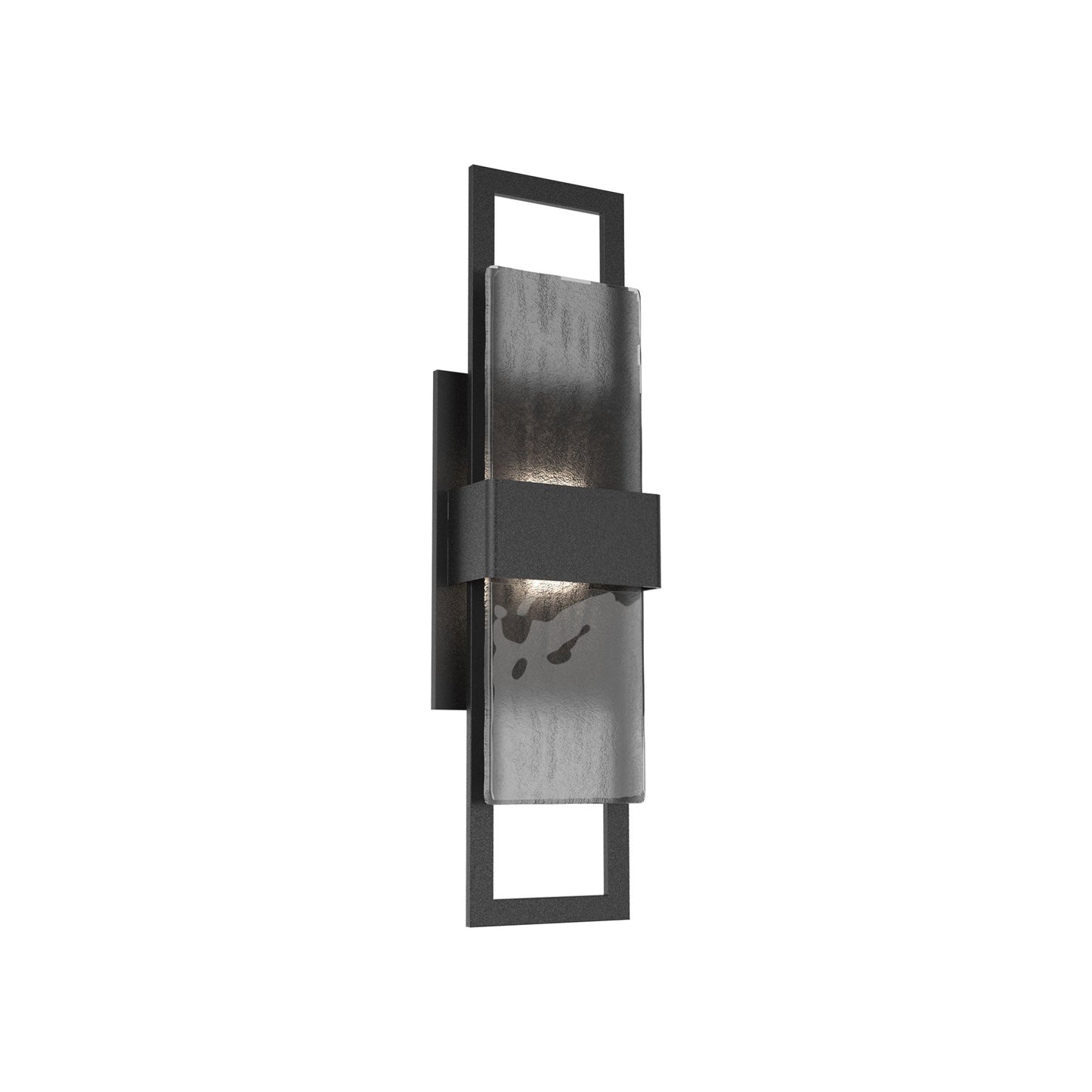 Sasha Outdoor LED Wall Light in Textured Black/Smoke Granite (20-Inch).