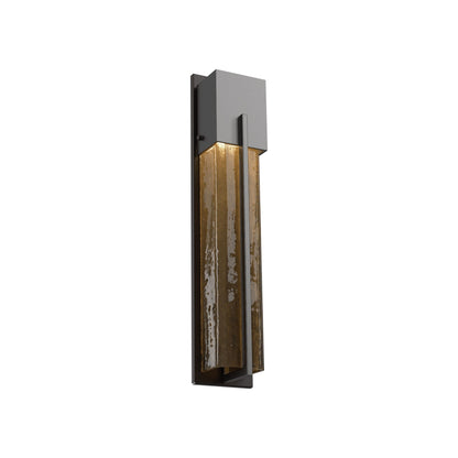 Square Outdoor LED Wall Light in Argento Grey/Bronze Granite (23-Inch).