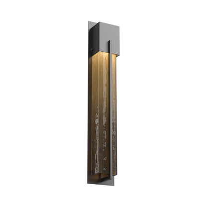 Square Outdoor LED Wall Light in Argento Grey/Bronze Granite (28.6-Inch).