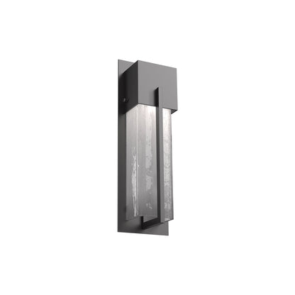 Square Outdoor LED Wall Light in Argento Grey/Frosted Granite (16.2-Inch).