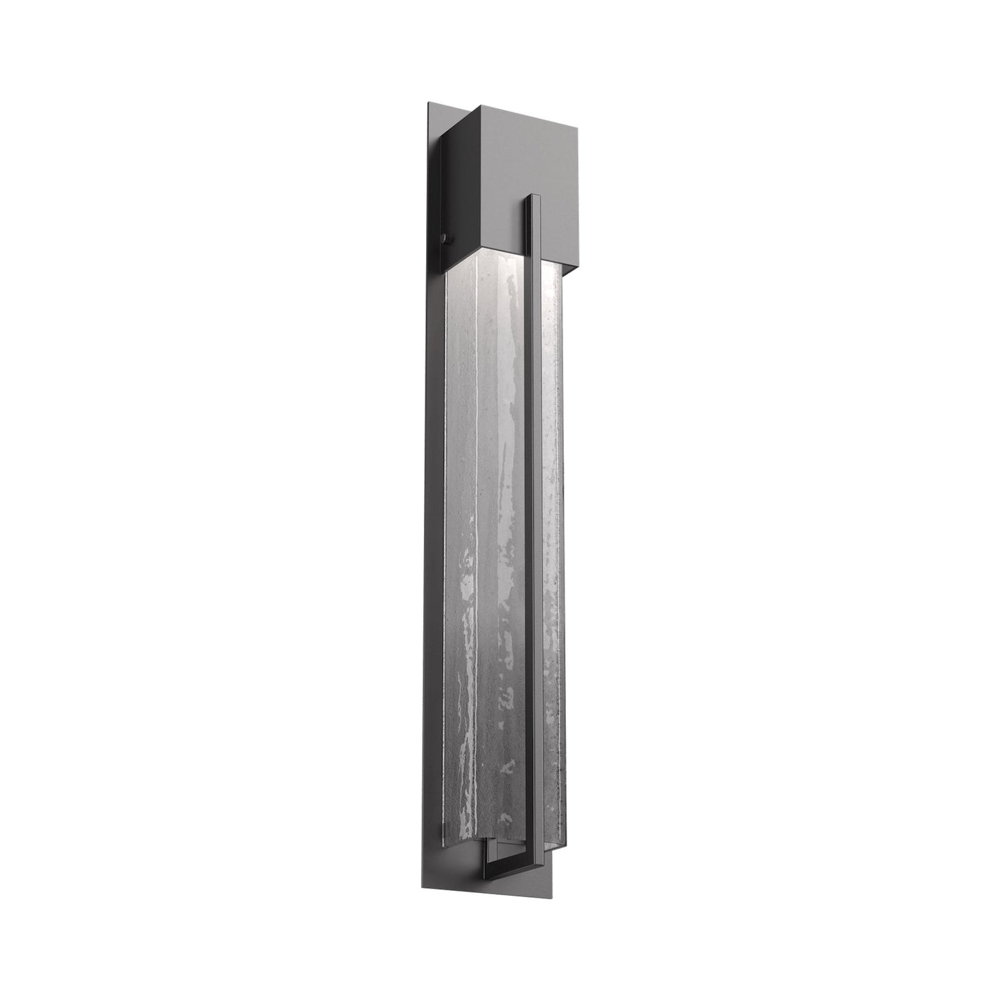 Square Outdoor LED Wall Light in Argento Grey/Frosted Granite (28.6-Inch).