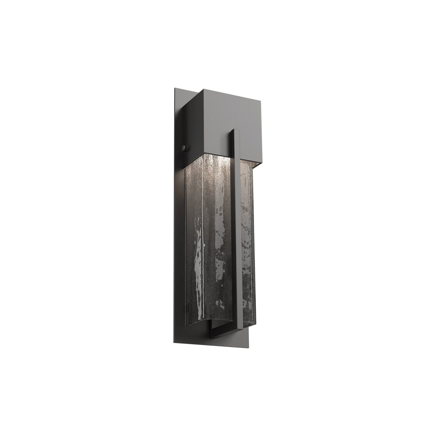 Square Outdoor LED Wall Light in Argento Grey/Smoke Granite (16.2-Inch).