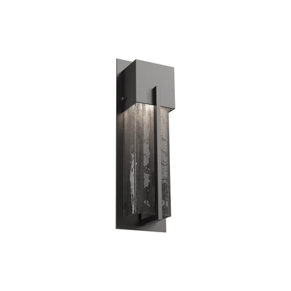 Square Outdoor LED Wall Light in Argento Grey/Smoke Granite (16.2-Inch).
