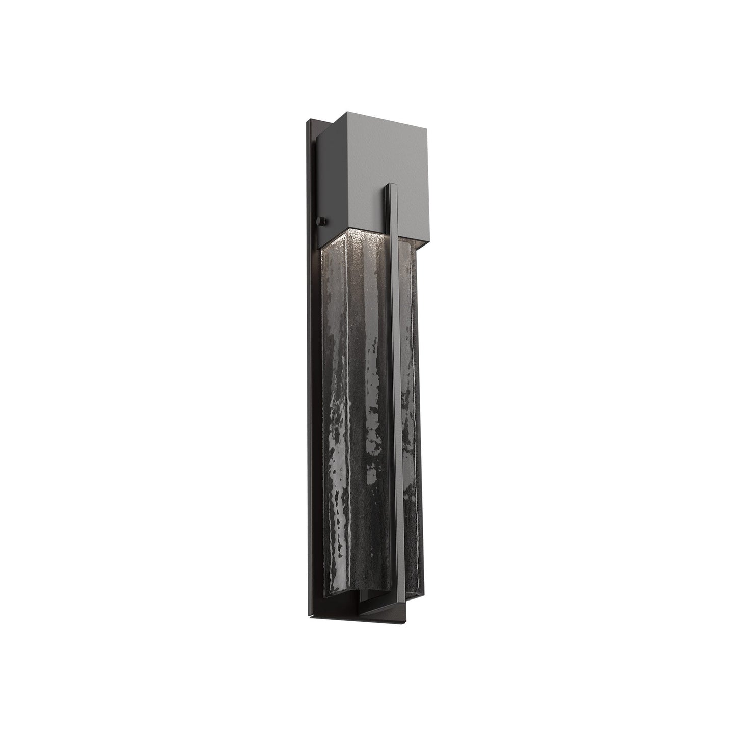 Square Outdoor LED Wall Light in Argento Grey/Smoke Granite (23-Inch).
