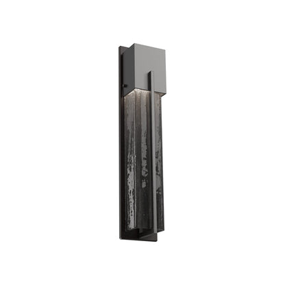 Square Outdoor LED Wall Light in Argento Grey/Smoke Granite (23-Inch).