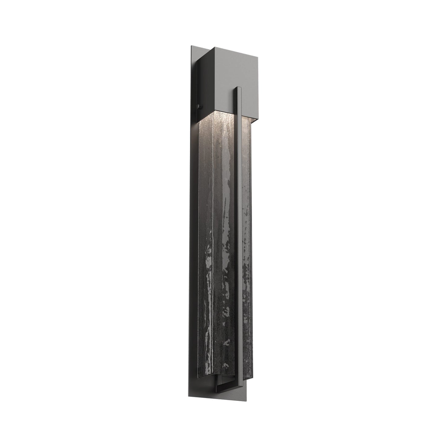 Square Outdoor LED Wall Light in Argento Grey/Smoke Granite (28.6-Inch).