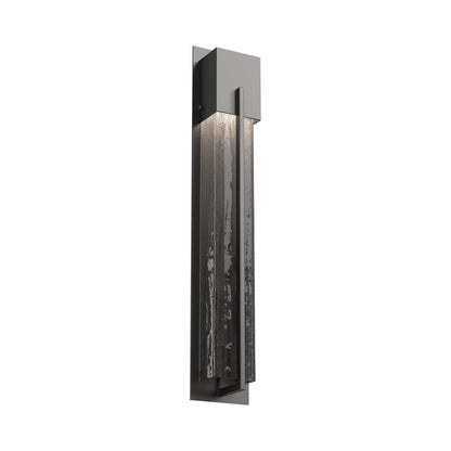 Square Outdoor LED Wall Light in Argento Grey/Smoke Granite (28.6-Inch).