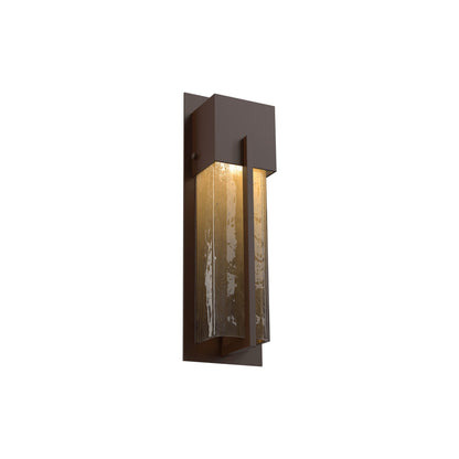 Square Outdoor LED Wall Light in Statuary Bronze/Bronze Granite (16.2-Inch).