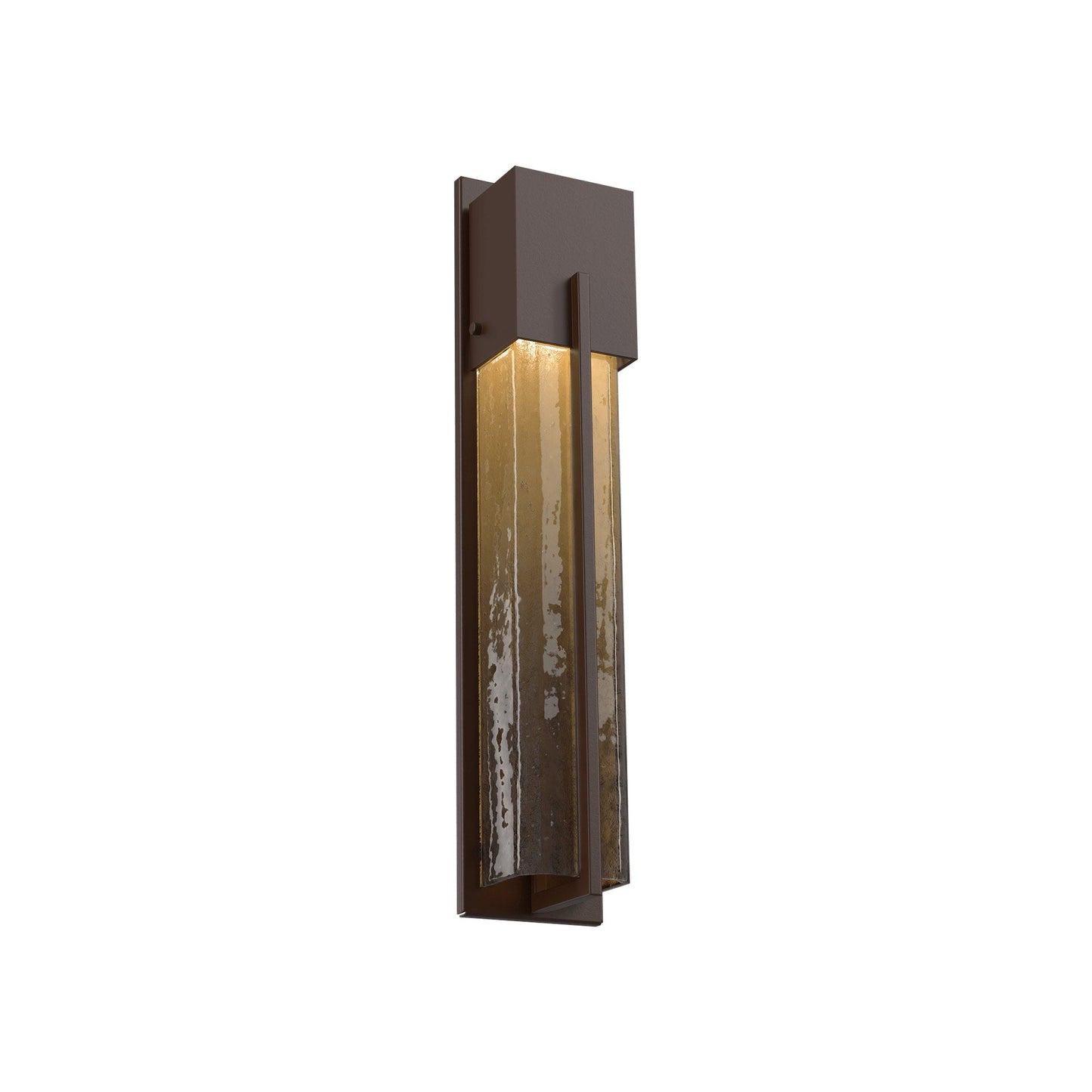 Square Outdoor LED Wall Light in Statuary Bronze/Bronze Granite (23-Inch).