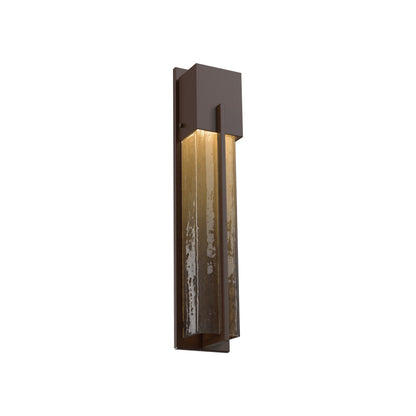 Square Outdoor LED Wall Light in Statuary Bronze/Bronze Granite (23-Inch).