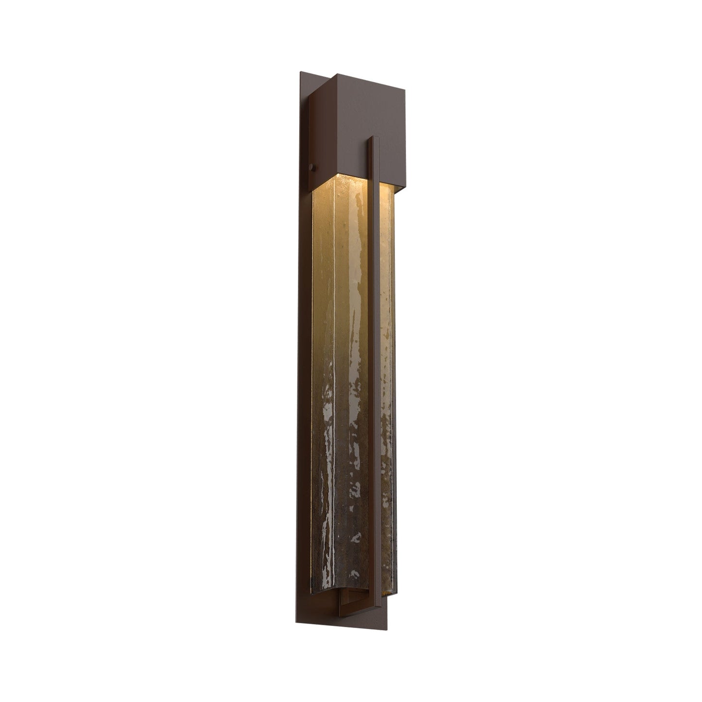 Square Outdoor LED Wall Light in Statuary Bronze/Bronze Granite (28.6-Inch).