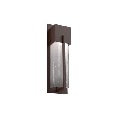 Square Outdoor LED Wall Light in Statuary Bronze/Frosted Granite (16.2-Inch).