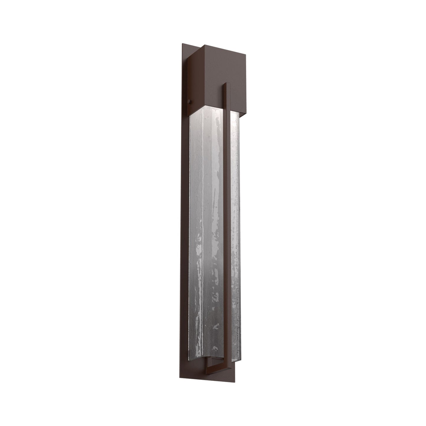 Square Outdoor LED Wall Light in Statuary Bronze/Frosted Granite (28.6-Inch).