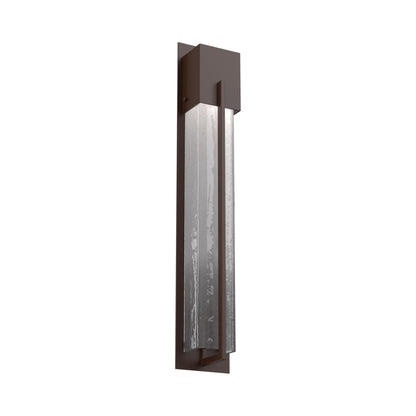 Square Outdoor LED Wall Light in Statuary Bronze/Frosted Granite (28.6-Inch).