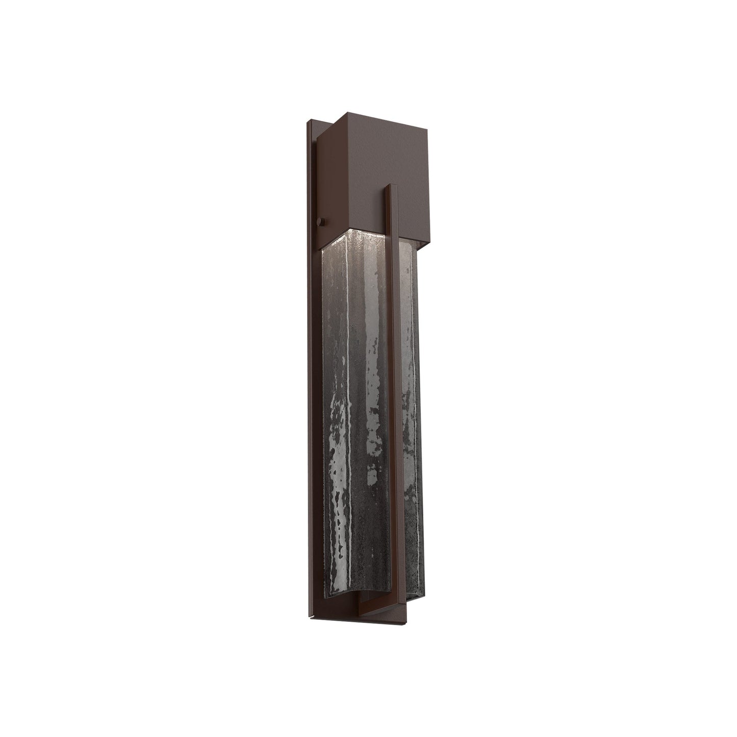 Square Outdoor LED Wall Light in Statuary Bronze/Smoke Granite (23-Inch).