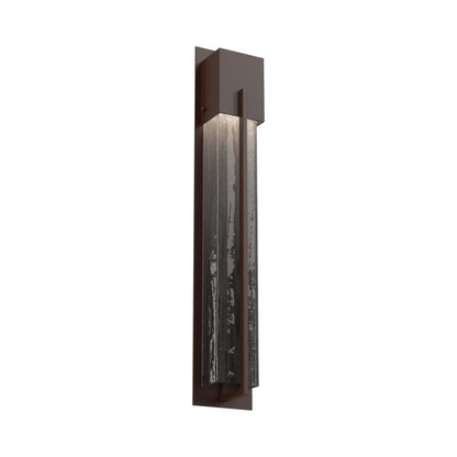 Square Outdoor LED Wall Light in Statuary Bronze/Smoke Granite (28.6-Inch).
