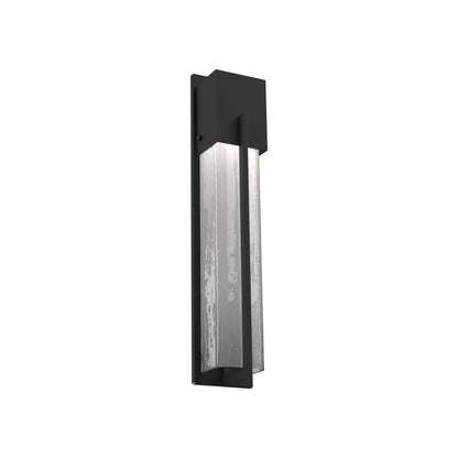 Square Outdoor LED Wall Light in Textured Black/Frosted Granite (23-Inch).