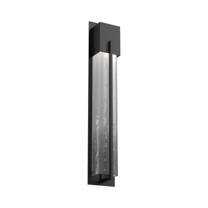 Square Outdoor LED Wall Light in Textured Black/Frosted Granite (28.6-Inch).