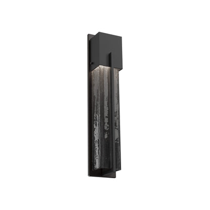 Square Outdoor LED Wall Light in Textured Black/Smoke Granite (23-Inch).