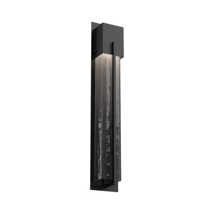 Square Outdoor LED Wall Light in Textured Black/Smoke Granite (28.6-Inch).