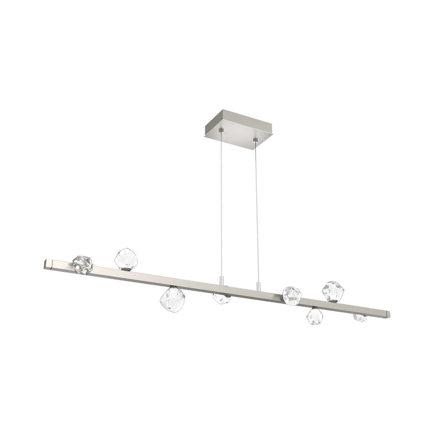 Stella Linear LED Chandelier in Beige Silver.