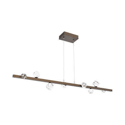 Stella Linear LED Chandelier in Flat Bronze.