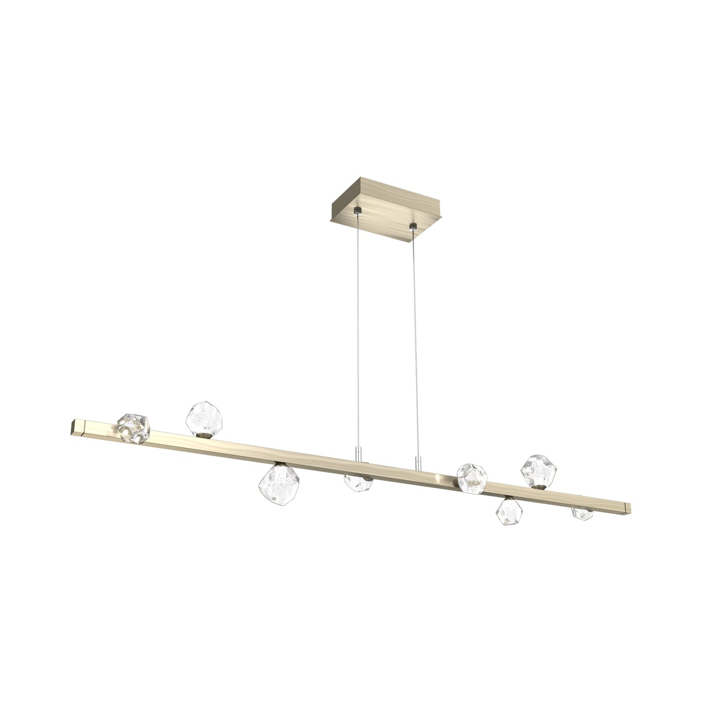 Stella Linear LED Chandelier in Heritage Brass.