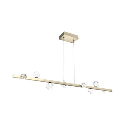 Stella Linear LED Chandelier in Heritage Brass.