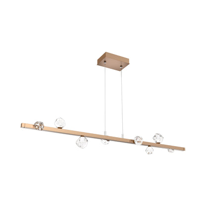 Stella Linear LED Chandelier in Novel Brass.
