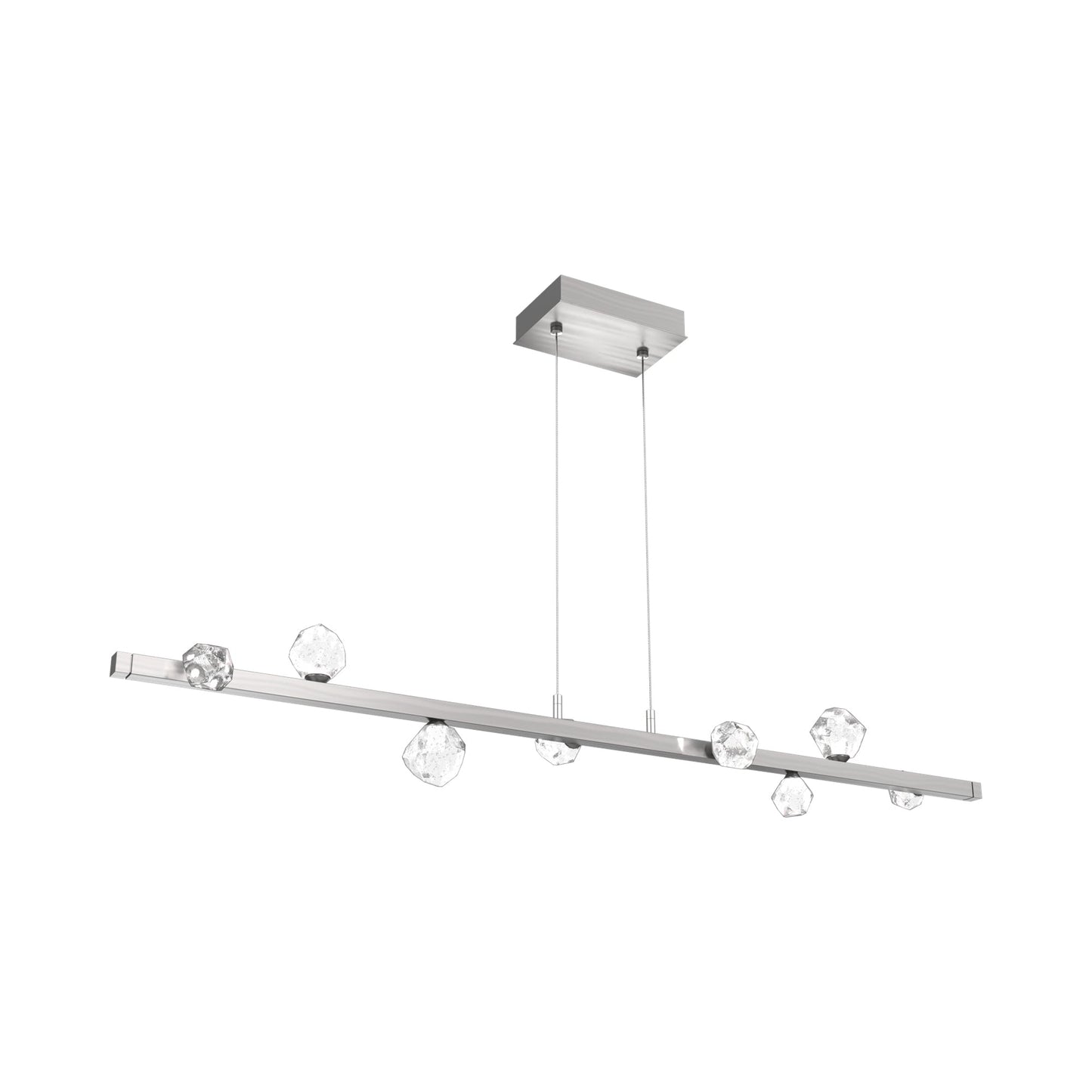 Stella Linear LED Chandelier in Satin Nickel.