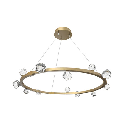Stella Ring LED Chandelier in Gilded Brass.