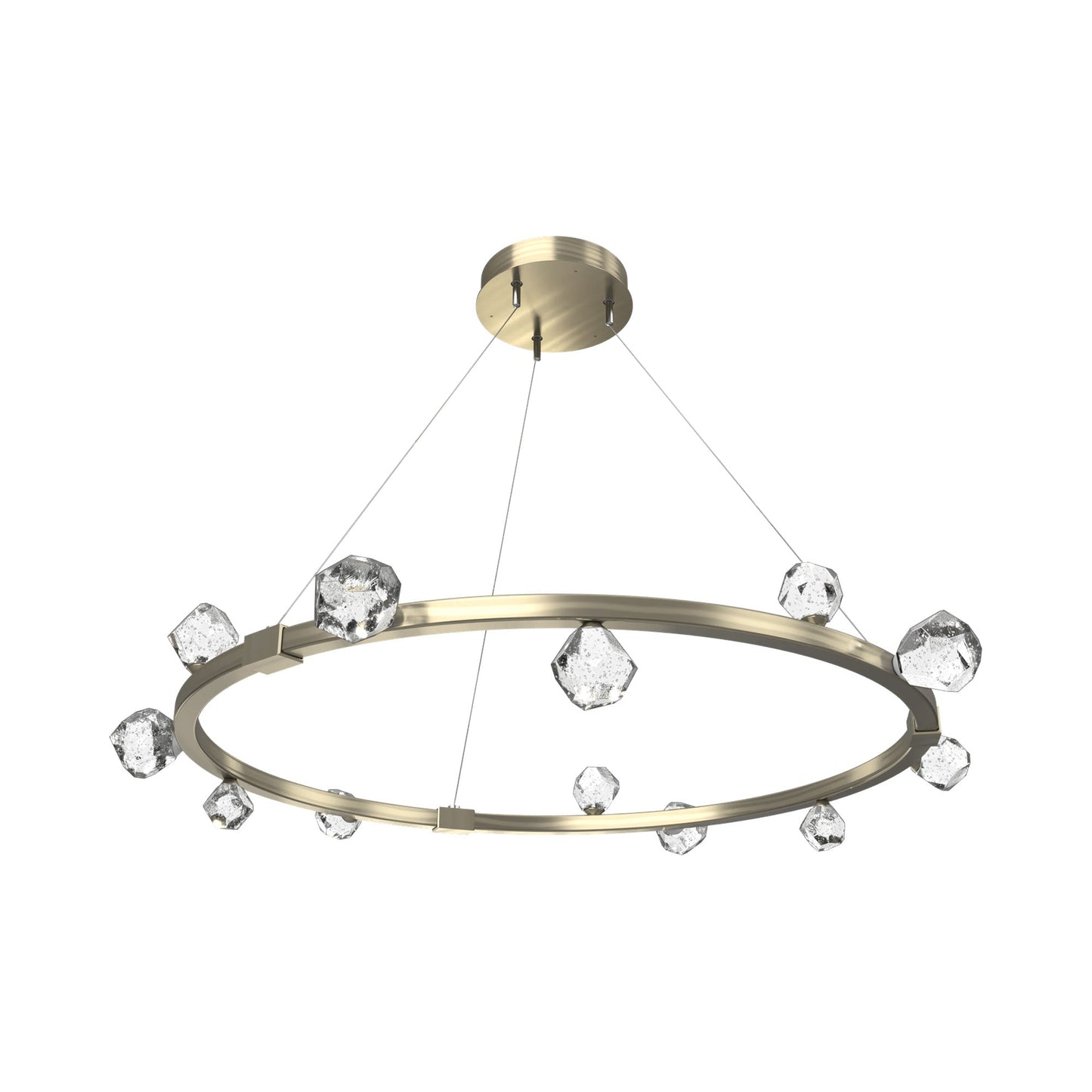 Stella Ring LED Chandelier in Heritage Brass.