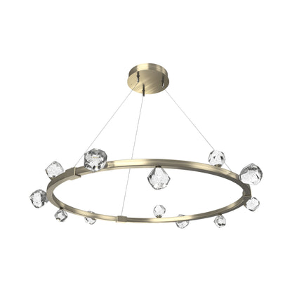Stella Ring LED Chandelier in Heritage Brass.