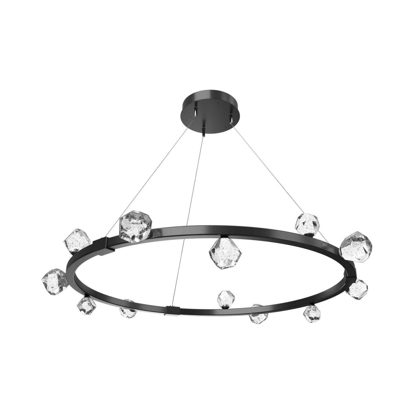 Stella Ring LED Chandelier in Matte Black.