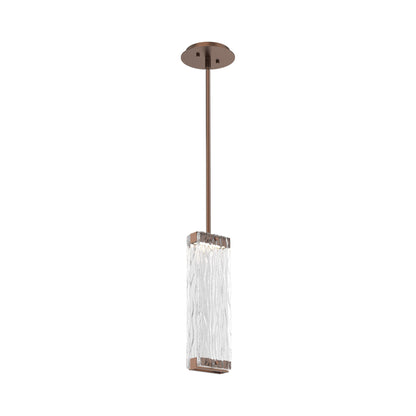 Tabulo LED Pendant Light in Burnished Bronze/Tabulo Tidal.