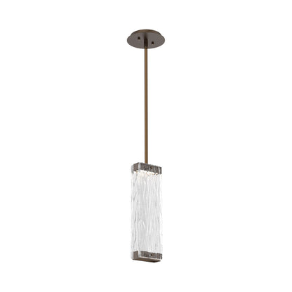 Tabulo LED Pendant Light in Flat Bronze/Tabulo Tidal.