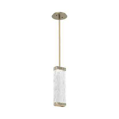 Tabulo LED Pendant Light in Gilded Brass/Tabulo Tidal.