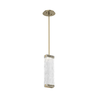 Tabulo LED Pendant Light in Heritage Brass/Tabulo Tidal.